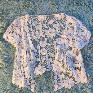 Charlotte Russe - White Lace Cardigan - Size: XS